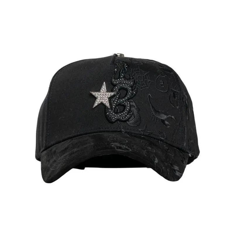 BARBAS HATS B-STAR GRAFFITI BLACKSNAPBACK HAT BARBGRAFFI BLK Hip Hop Trend Adjustable Fit Unique Design for Hip Hop Enthusiasts