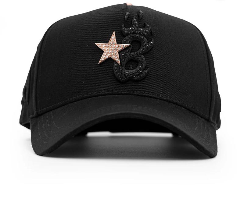 Barbas Hats x “B-Star Rose Gold” Snapback Hat – Premium Baseball Cap with Rose-Gold 3D Embroidery for Men & Women