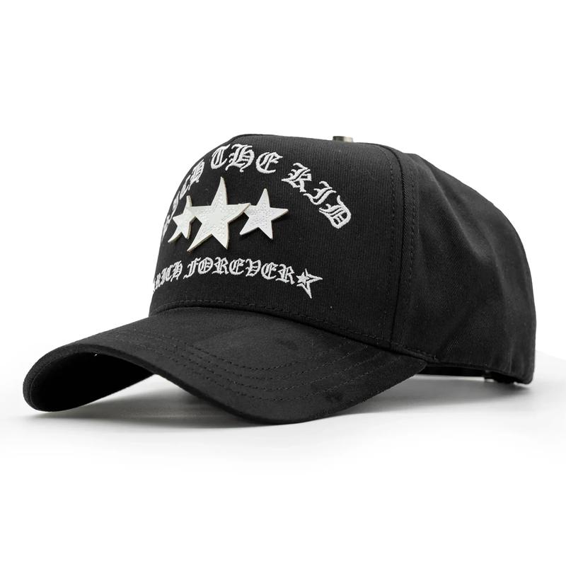 BARBAS X RICH THE KID – RICH STARS Edition Snapback – Luxury Hip-Hop Streetwear Hat with Metallic Embroidery and Diamond-Inspired Chrome Design