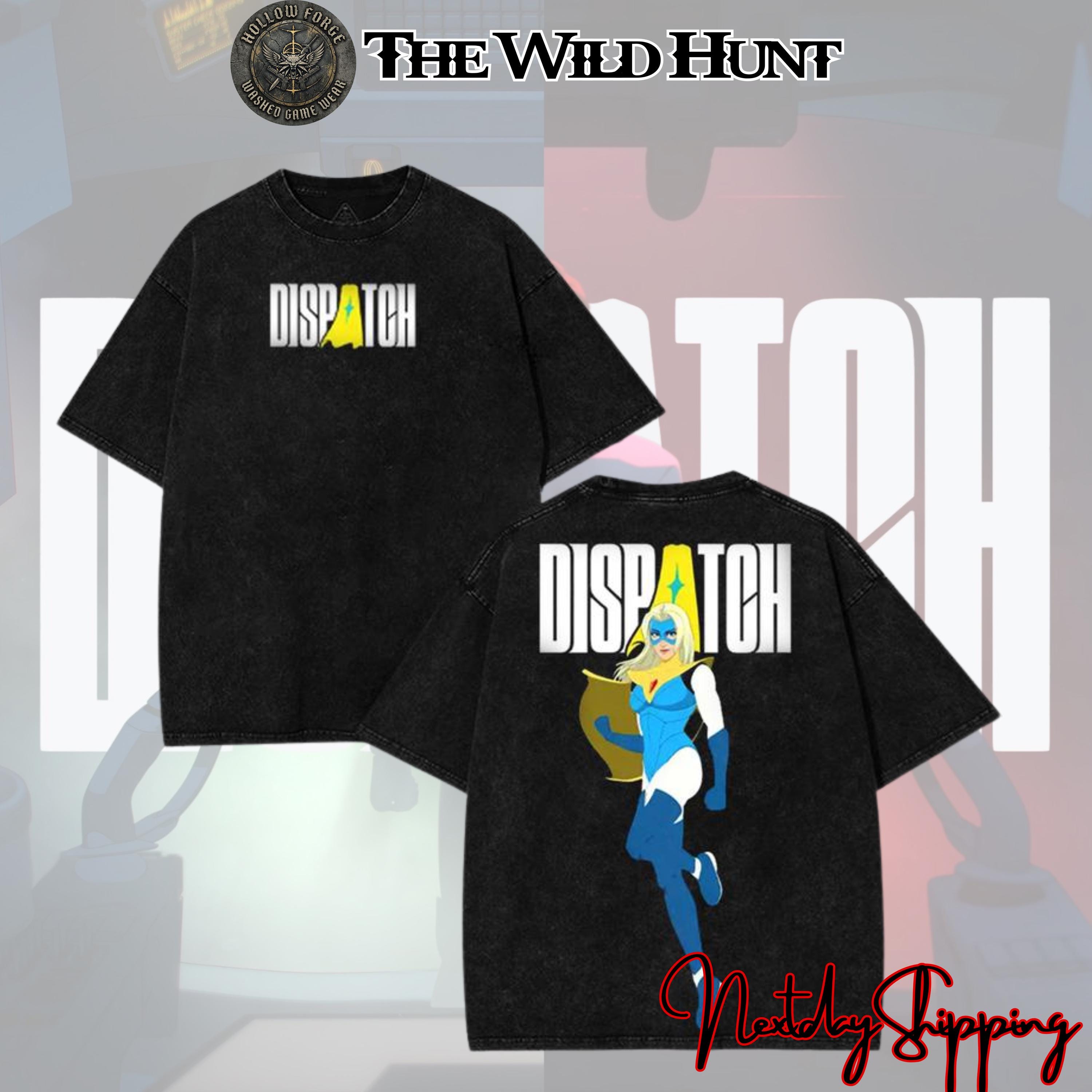 Dispatch Game Blonde Blazer Art Girl Team Action rpg Comic Super Hero Cartoon Game Movie Game 2 sided Washed Printed Graphic Tees Game Merch