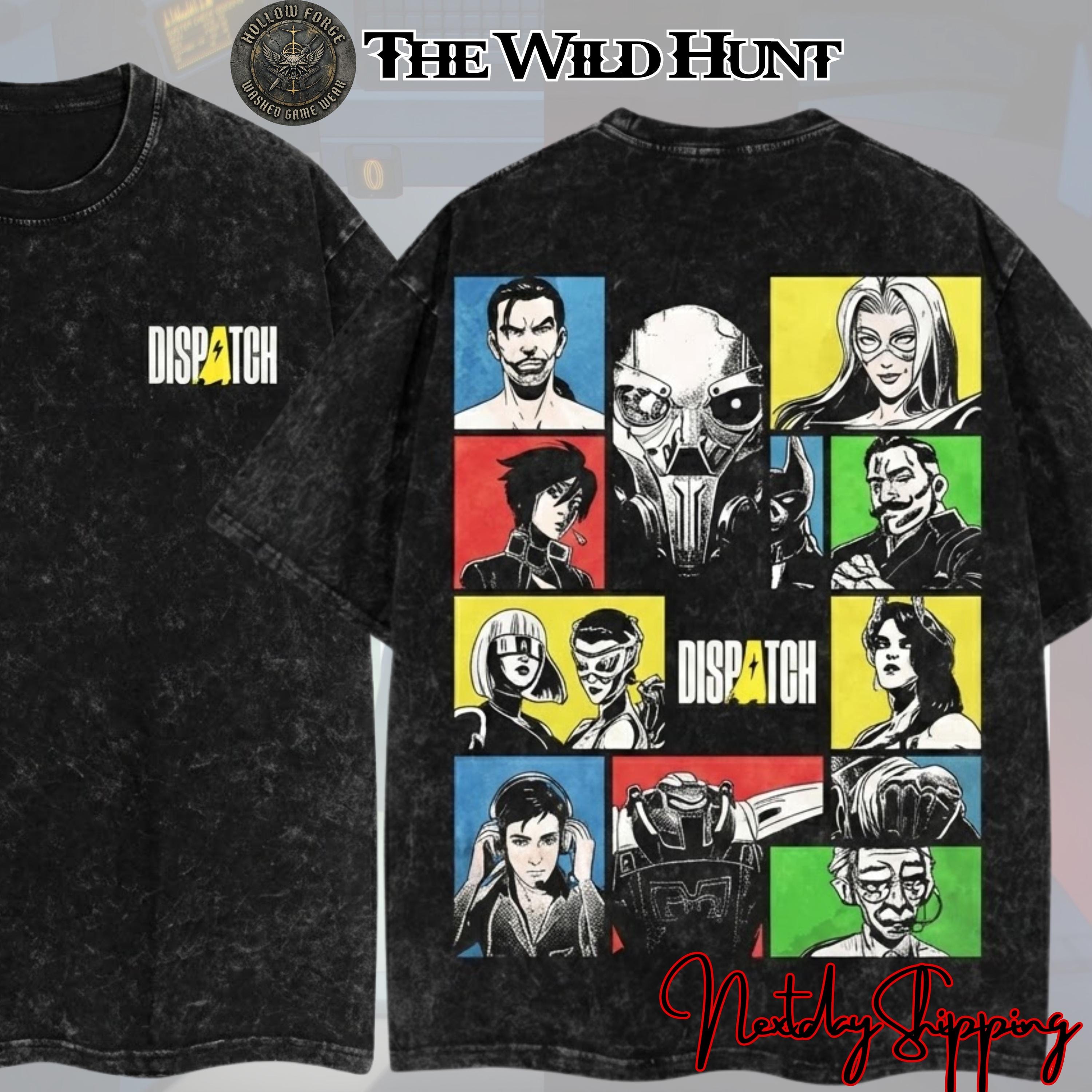 Dispatch Super V4 Hero Game, Acid Washed Tee TV Show Graphic Top Cotton Gift T-Shirt For Comic Lover, Streetwear Gift For Movie Lover