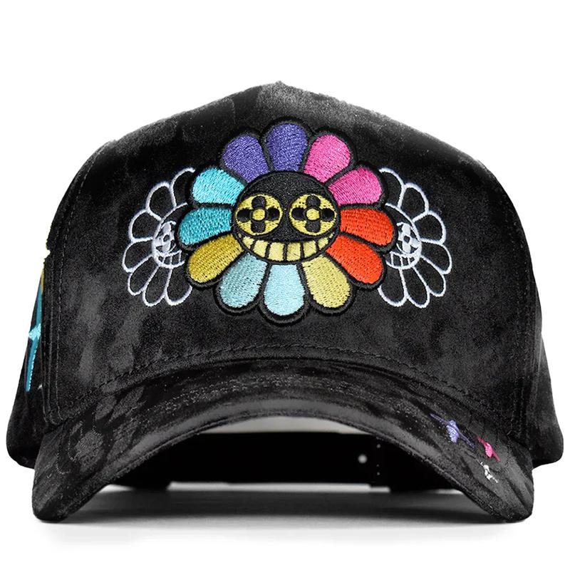 Muratravis Flower Cap – Color Bloom Edition Streetwear Hat with Embroidered Smiling Flower for man and women