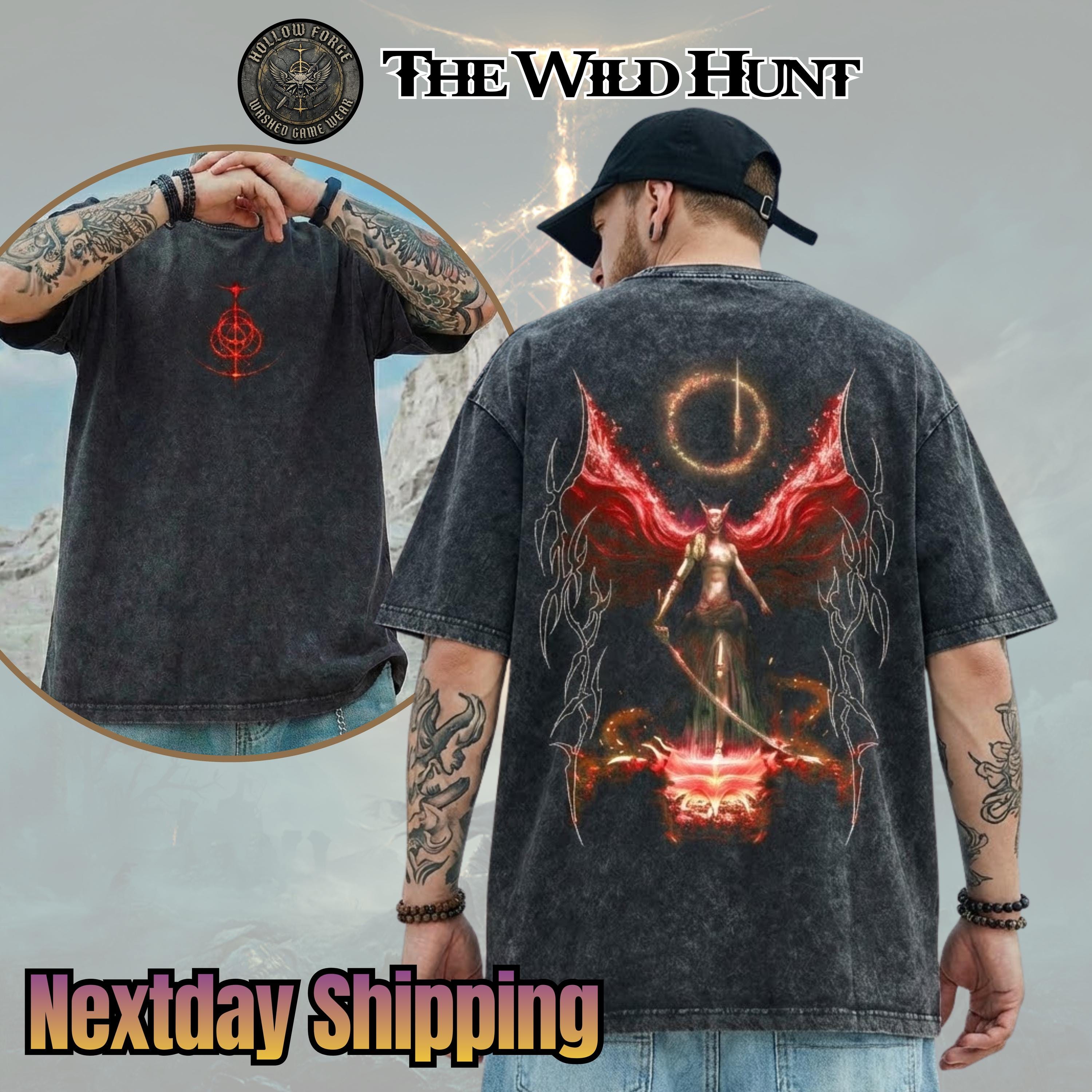 Retro Limited Vintage Malenia Elden Ring Boss, From Software Collection Game Acid Washed Shirt, Streetwear, Gaming shirt Gift for him