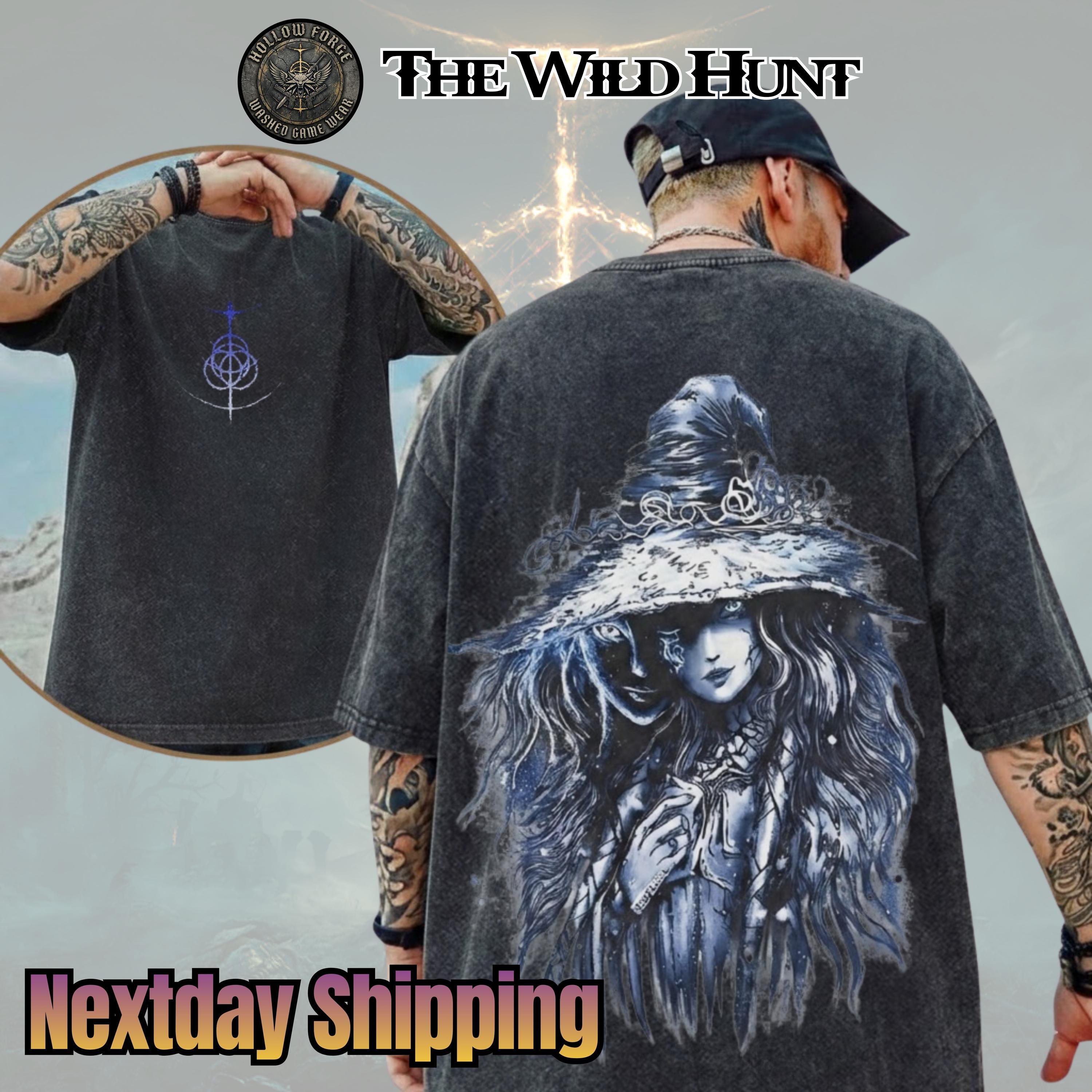 Retro Limited Vintage Ranni The Witch Elden Ring Boss, From Software Collection Game Washed Tee, Streetwear, Gaming shirt Gift for him