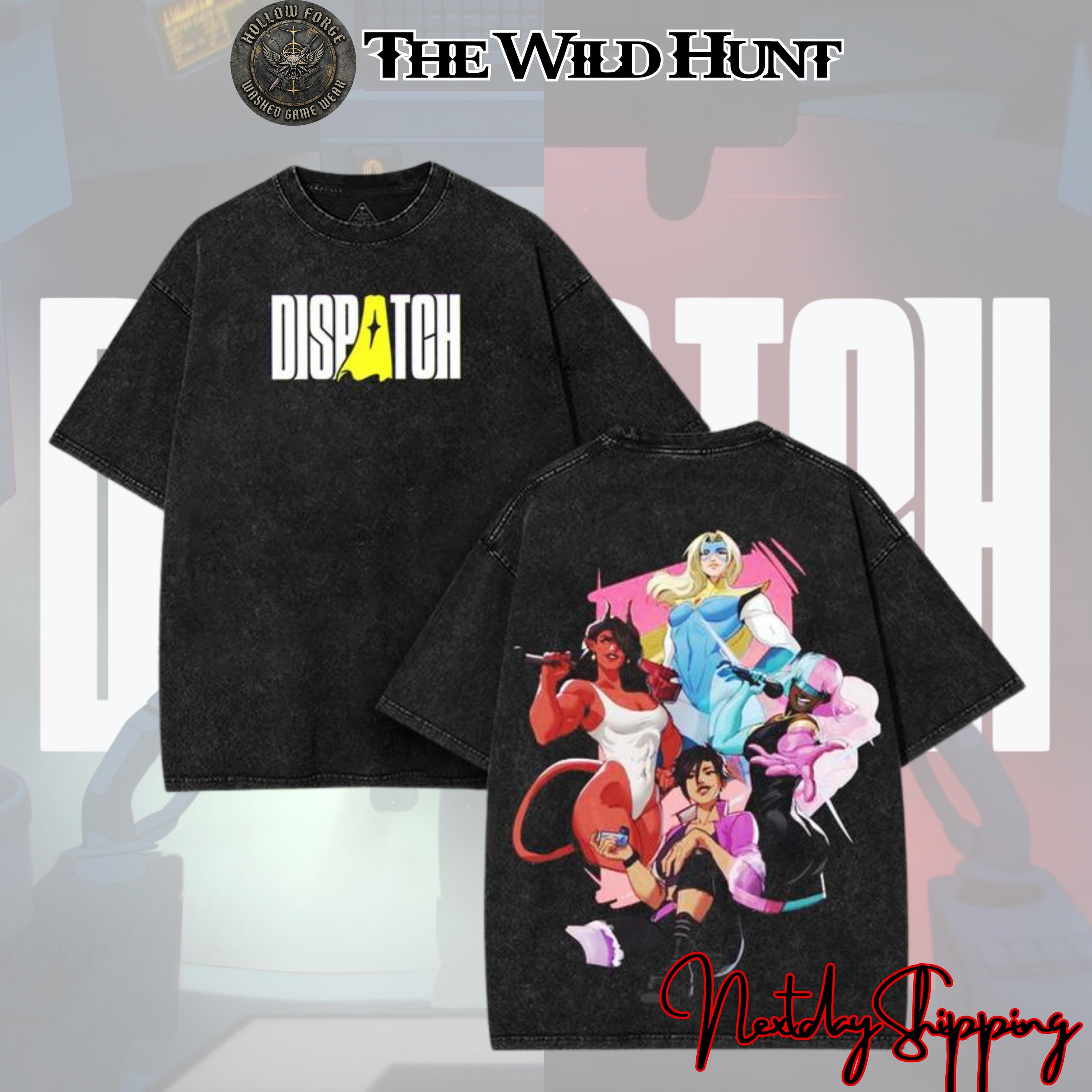 Superstyle Dispatch - Super Hero Game Edition Double  Acid Washed Tee Hoodie Sweater TV Series Graphic Design, Streetwear Gift for Gamers