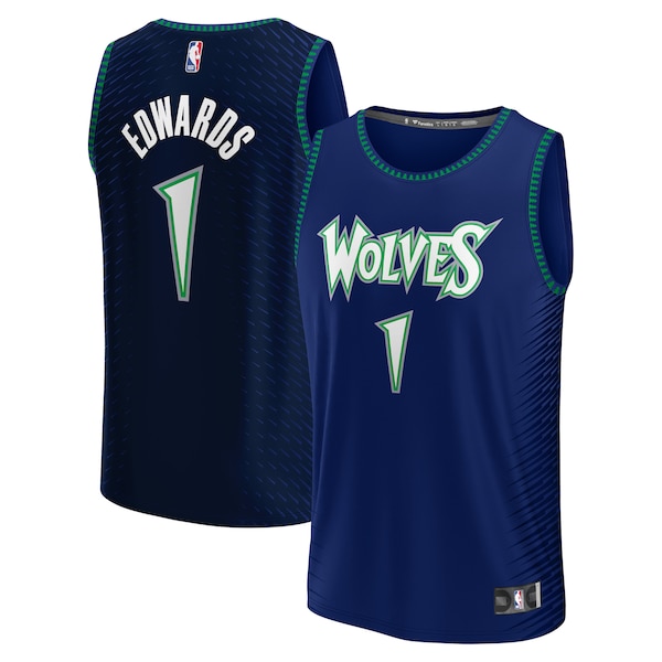 Anthony Edwards #1 75th Anniversary City Blue Minnesota Timberwolves NBA Jersey