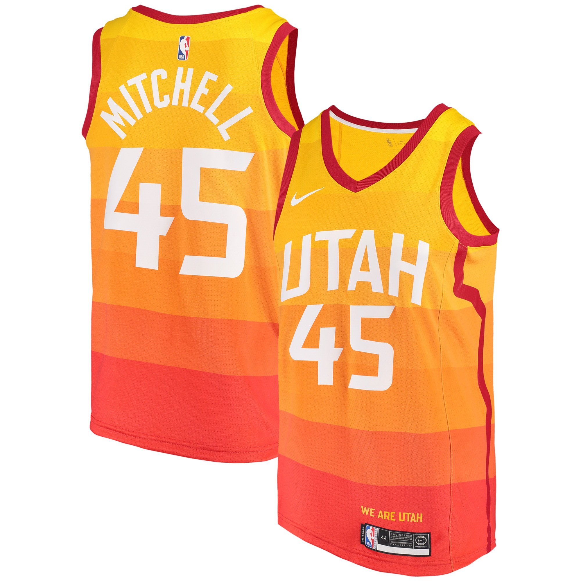 Donovan Mitchell #45 2019/20 City Edition Orange Swingman Utah Jazz NBA Jersey