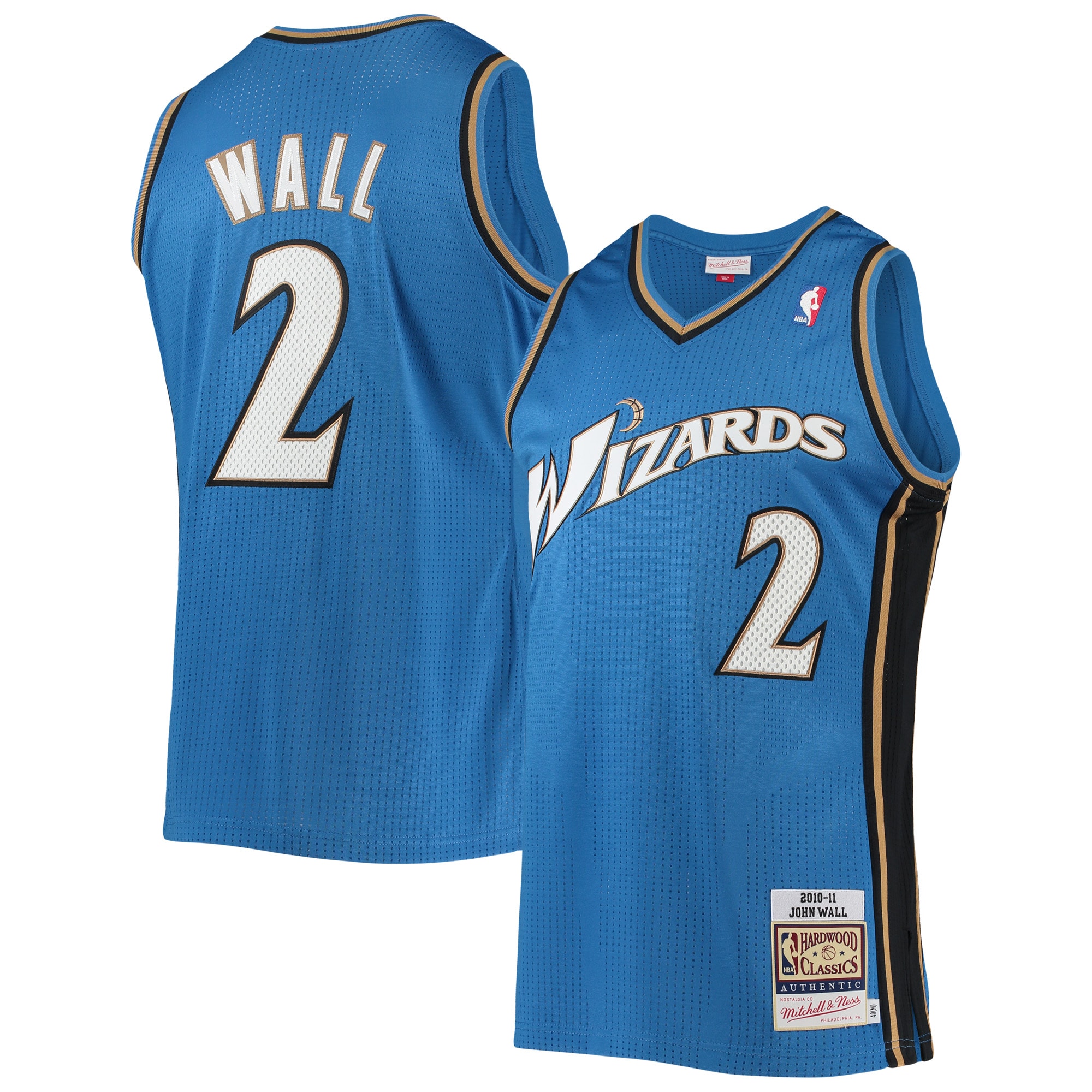 John Wall Mitchell & Ness 2010-11 Hardwood Classics Authentic Blue Washington Wizards NBA Jersey