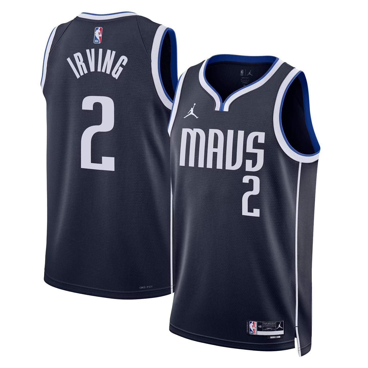 Kyrie Irving #2 Navy Statement Edition Stitched (No.6 Patch) Dallas Mavericks NBA Jersey