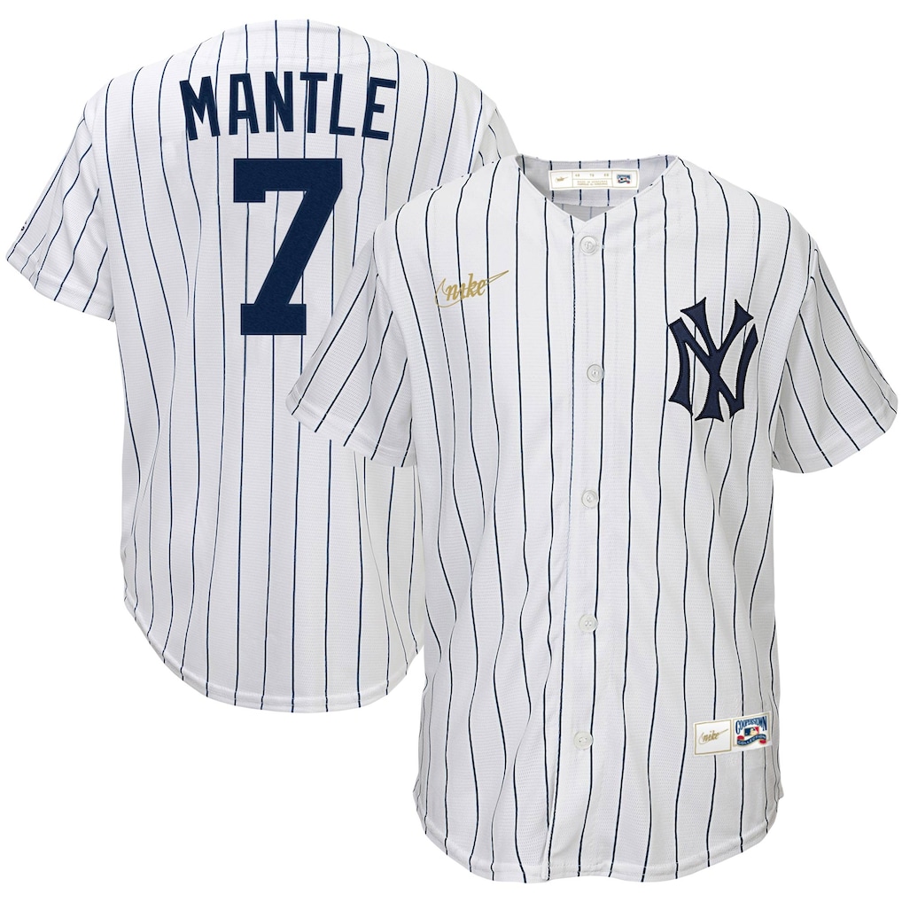 Mickey Mantle Nike Home Cooperstown Collection White New York Yankees Youth MLB Jersey