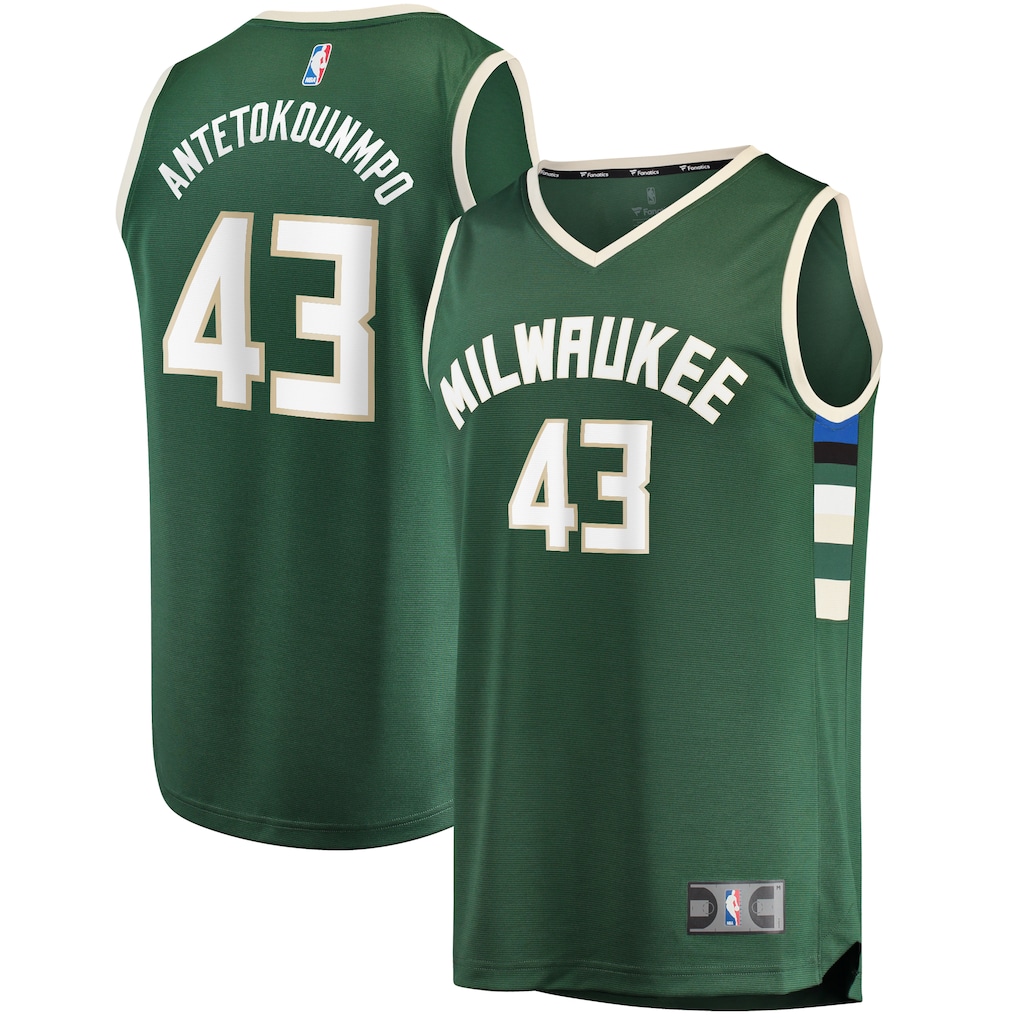 Thanasis Antetokounmpo Fanatics Fast Break Replica Icon Edition Hunter Green Milwaukee Bucks Youth NBA Jersey
